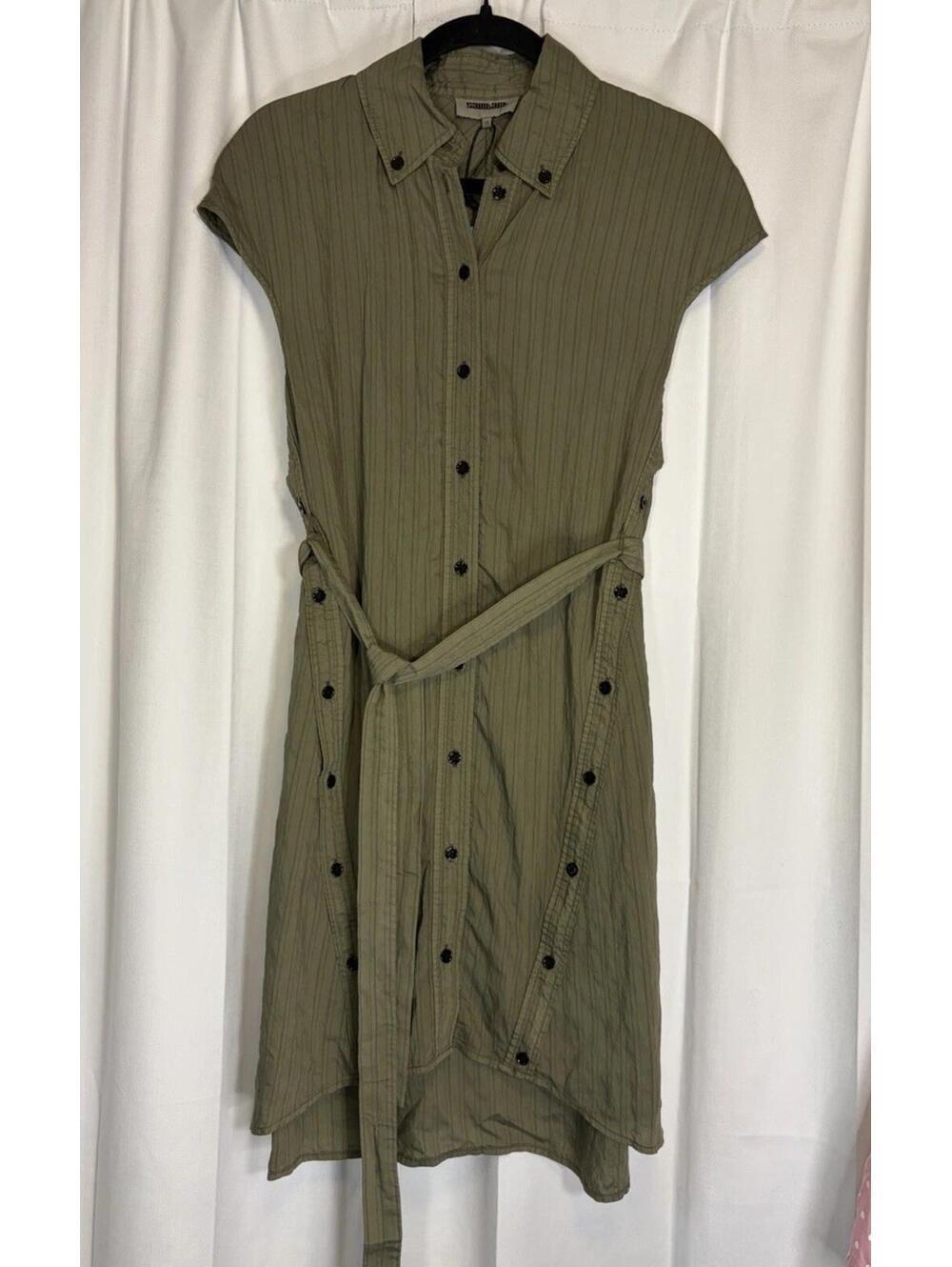 NWT Saint Art Green Talma Cap Sleeve Collared Button Dress. Size XS Retail $285